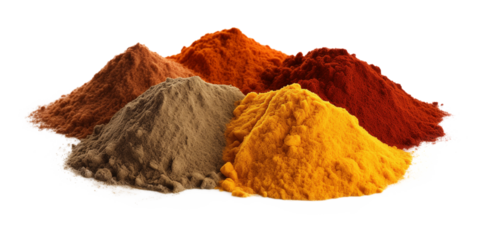Powder Spices Isolated on Transparent Background
