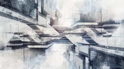 Abstract Futuristic Technology Background with Geometric Shapes