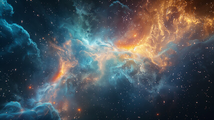 Obraz premium An abstract painting of a nebula in space.
