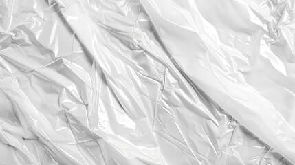 Crumpled White Aluminum Foil Texture Background