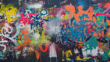 Colorful Urban Graffiti Art on Wall - Abstract Street Painting