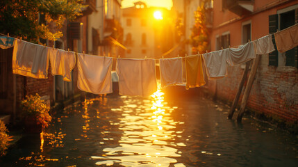 Obraz na płótnie Canvas Laundry day in Venice.