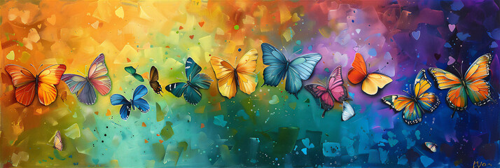Fototapeta na wymiar abstract watercolor background with butterfly
