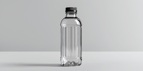mockup of transparent plastic bottle for mineral water on white background. Blank template for packaging design