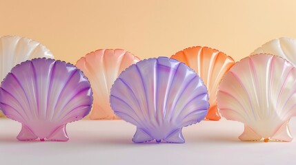 Colorful Sea Shells on Pastel Background for Elegant Design