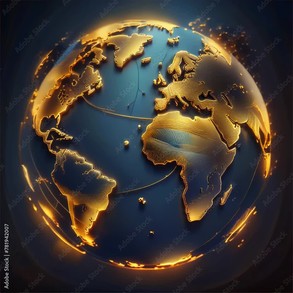 Poster this stock image showcases a golden representation of earth, brilliantly lit with a focus on connect