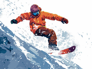Snowboarding Freestyle Extravaganza: A Daring Display of Aerial Mastery on Snowy Slopes - obrazy, fototapety, plakaty