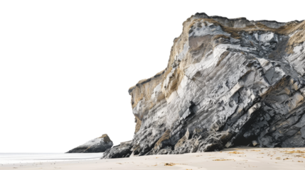cliff on the beach isolated on transparent background