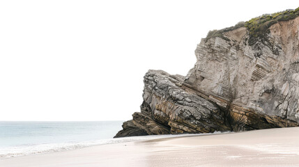 cliff on the beach isolated on transparent background