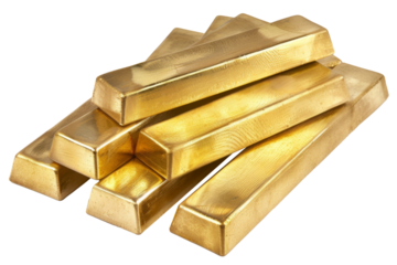 Golden bars ingot stack that high value in business market isolated on background, financial gold stock and global market.