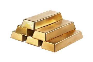 Golden bars ingot stack that high value in business market isolated on background, financial gold stock and global market.