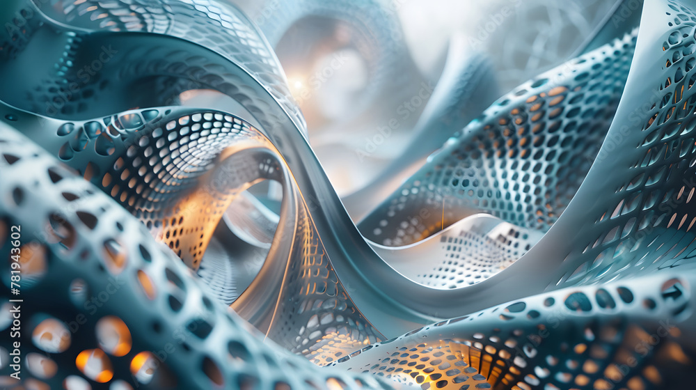 Poster Abstract wave background with modern design from future digital world concept.