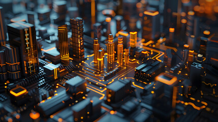 Futuristic circuit board light background from future world connection concept.