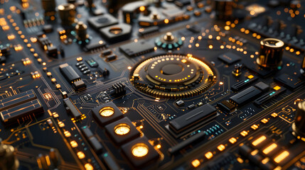 Futuristic circuit board light background from future world connection concept.
