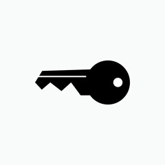 Vintage Key Icon. Access or Security Symbol - Vector.