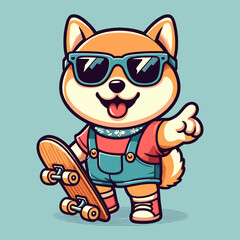 Skateboard Pro Shiba Inu in Motion