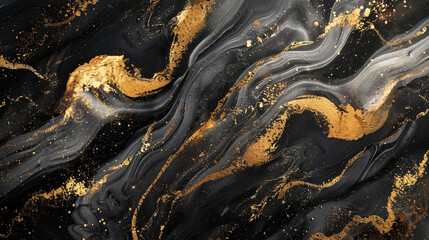 Black gold marble background. Luxury Natural texture with Generative Ai. 