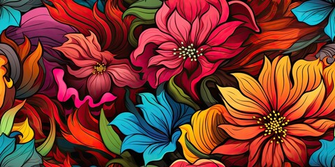 AI Generated. AI Generative. Flowers bloom botanical organic elegant foliage plants texture drawing painting background. Graphic Art