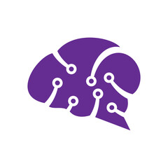 Obraz premium digital brain system innovation logo design