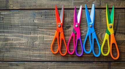Colorful Scissors on Desk