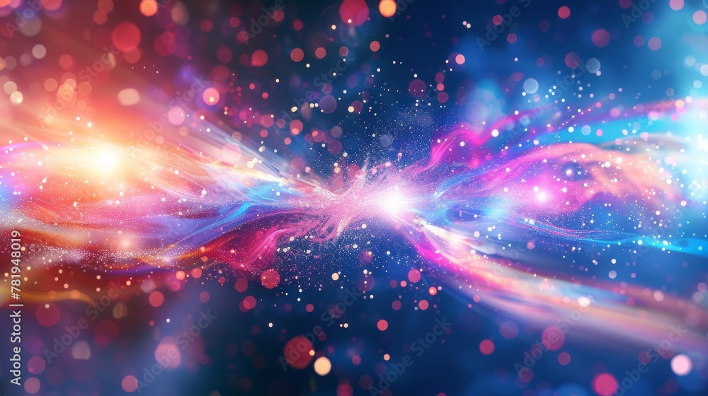 Aufkleber ethereal cosmic phenomenon with vivid colors and stardust creating a celestial bridge
