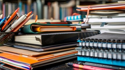 Folders and Notebooks on Desk