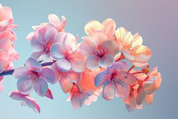 A beautiful bouquet of pink and white flowers is A beautiful bouquet of pink and white flowers is displayed on a blue background. 