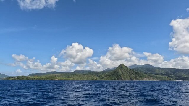 4k video of the remote coastline of the Caribbean island of Dominica