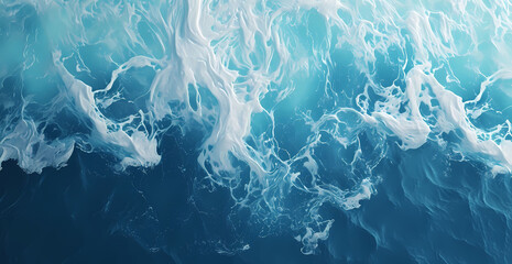 AI generated illustration of crashing ocean waves - obrazy, fototapety, plakaty