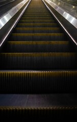 Vertical shot of the modern escalator