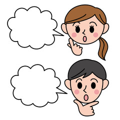 フキダシと男女のイラスト
