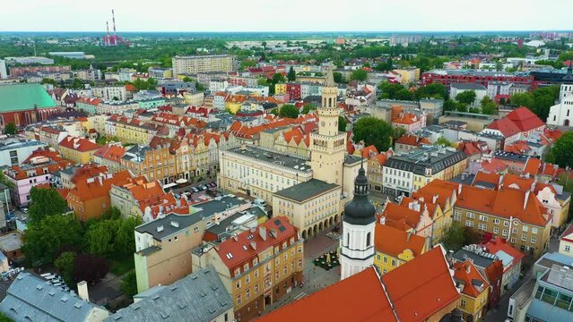 Main Square Opole Rynek Ratusz Aerial View Poland