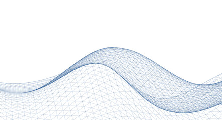 Fototapeta premium abstract geometric surface wave 3d