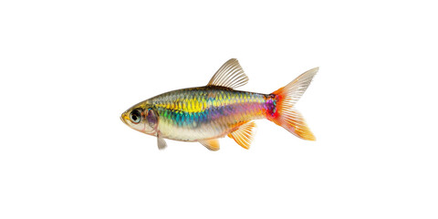  rainbow fish isolated on white background - obrazy, fototapety, plakaty
