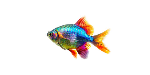  rainbow fish isolated on white background - obrazy, fototapety, plakaty