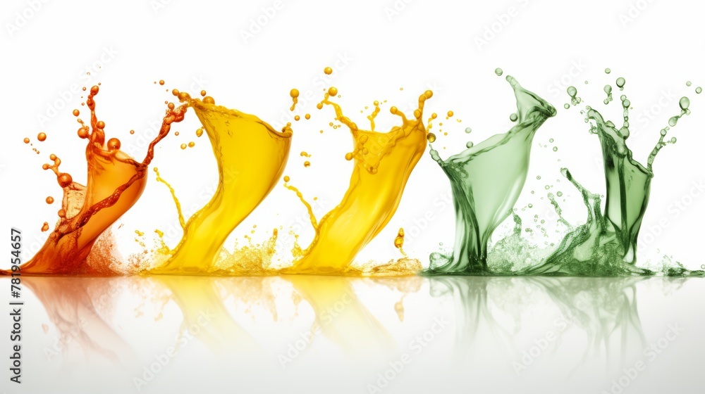 Poster drops of paint bouncing on a white base. abstract background with splash and spray elements