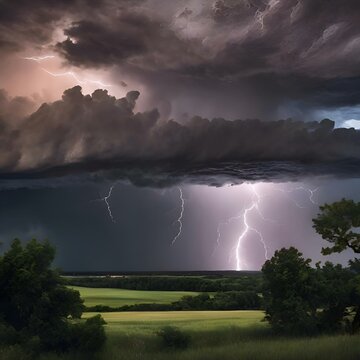 an image of a lightning bolting through the dark clouds