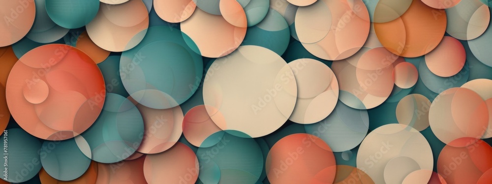 Poster a background filled with overlapping squares in various shades, creating a sense of depth with a cen