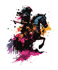 Colorful Equestrian Horse Gallop Dynamic