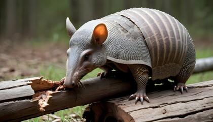 An-Armadillo-With-Its-Claws-Tearing-Into-A-Rotting- 3