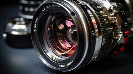close up of a camera lens