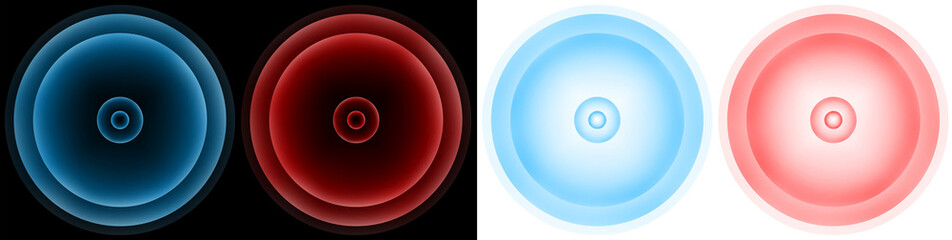 blue and red circle area radar or touch screen effect light