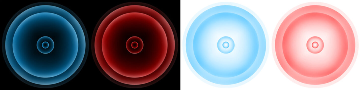 blue and red circle area radar or touch screen effect light