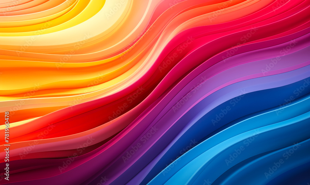 Poster vibrant colorful curved lines - dynamic flowing gradient background - smooth abstract waves pattern 