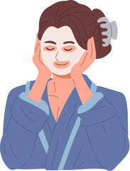 Woman Applying Facial Mask