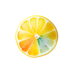 Isolated Colorful Lemon Slice
