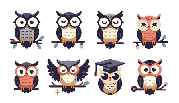 Owl icon set