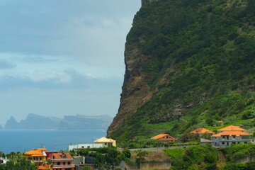 Fototapeta na wymiar Beautiful city of Madeira in Portugal on a gloomy day