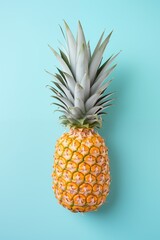 AI-generated illustration of a pineapple on a blue backdrop