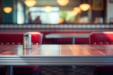 Empty table at the restaurant. Copy space, add your product. Ai Generative